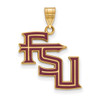 Sterling Silver Gold-plated LogoArt Florida State University F-S-U Large Enameled Pendant