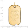 Sterling Silver Gold-plated LogoArt Florida State University F-S Large Dog Tag Pendant