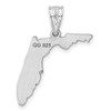 Sterling Silver Rhodium-plated LogoArt Florida State University State Pendant