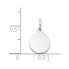 16mm x 10mm 14k White Gold Plain .018 Gauge Round Engravable Disc Charm