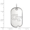 Sterling Silver Rhodium-plated LogoArt Georgia Institute of Technology G-T Small Dog Tag Pendant