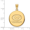 Sterling Silver Gold-plated LogoArt Grambling State University Large Disc Pendant