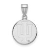 Sterling Silver Rhodium-plated LogoArt Indiana University I-U Medium Disc Pendant