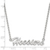 Sterling Silver Rhodium-plated LogoArt Indiana University Hoosiers Script Medium Pendant 18 inch Necklace