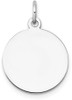 14k White Gold Plain .013 Gauge Circular Engravable Disc Charm