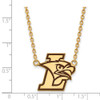 Sterling Silver Gold-plated LogoArt Lehigh University Large Enameled Pendant 18 inch Necklace