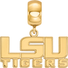 Sterling Silver Gold-plated LogoArt Louisiana State University L-S-U Tigers Small Dangle Bead Charm