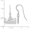 Sterling Silver Rhodium-plated LogoArt Louisiana State University L-S-U Tigers Extra Small Dangle Wire Earrings