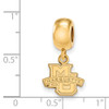 Sterling Silver Gold-plated LogoArt Marquette University Extra Small Dangle Bead Charm