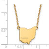 Sterling Silver Gold-plated LogoArt Miami University Ohio Shape Zip Code Pendant 18 inch Necklace