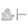 Sterling Silver Rhodium-plated LogoArt New Mexico State University Aggies Small Post Earrings