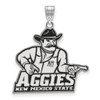 Sterling Silver Rhodium-plated LogoArt New Mexico State University Aggies Extra Large Enameled Pendant