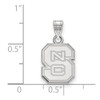 14k White Gold LogoArt North Carolina State University N-C-S Small Pendant