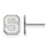 Sterling Silver Rhodium-plated LogoArt North Carolina State University N-C-S Extra Small Post Earrings