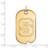 Sterling Silver Gold-plated LogoArt North Carolina State University N-C-S Large Dog Tag Pendant