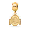 Sterling Silver Gold-plated LogoArt The Ohio State University Small Dangle Bead Charm