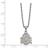 Stainless Steel LogoArt The Ohio State University Pendant 18 inch Necklace with 2 inch Extender