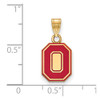 Sterling Silver Gold-plated LogoArt The Ohio State University Letter O Small Enameled Pendant