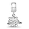 Sterling Silver Rhodium-plated LogoArt Ohio University Bobcat Extra Small Dangle Bead Charm