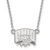 Sterling Silver Rhodium-plated LogoArt Ohio University Small Pendant 18 inch Necklace