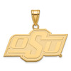 Sterling Silver Gold-plated LogoArt Oklahoma State University O-S-U Medium Pendant