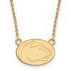 10k Gold LogoArt Penn State University Lion Small Pendant 18 inch Necklace