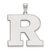 10k White Gold LogoArt Rutgers University Letter R Extra Large Pendant