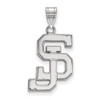 14k White Gold LogoArt San Jose State University S-J Large Pendant