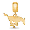 Sterling Silver Gold-plated LogoArt Southern Methodist University Mustang Small Dangle Bead Charm