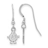 Sterling Silver Rhodium-plated LogoArt Syracuse University Mascot Extra Small Dangle Wire Earrings