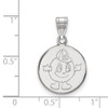 Sterling Silver Rhodium-plated LogoArt Syracuse University Mascot Medium Disc Pendant