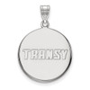 Sterling Silver Rhodium-plated LogoArt Transylvania University Large Disc Pendant