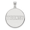 14k White Gold LogoArt Transylvania University Extra Large Disc Pendant