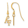 Sterling Silver Gold-plated LogoArt United States Air Force Academy A-F Extra Small Dangle Wire Earrings