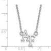 10k White Gold LogoArt United States Air Force Academy A-F Small Pendant 18 inch Necklace