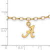 Sterling Silver Gold-plated LogoArt University of Alabama 9 inch Anklet