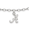 Sterling Silver Rhodium-plated LogoArt University of Alabama 9 inch Anklet