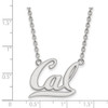 10k White Gold LogoArt University of California Berkeley Large Pendant 18 inch Necklace