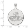 10k White Gold LogoArt California State University San Bernardino Coyotes Extra Large Disc Pendant