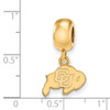 Sterling Silver Gold-plated LogoArt University of Colorado Buffalo Extra Small Dangle Bead Charm