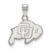 Sterling Silver Rhodium-plated LogoArt University of Colorado Buffalo Small Pendant