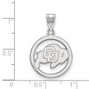 Sterling Silver Rhodium-plated LogoArt University of Colorado Buffalo Medium Circle Pendant