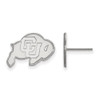 10k White Gold LogoArt University of Colorado Buffalo Small Post Earrings