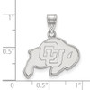 Sterling Silver Rhodium-plated LogoArt University of Colorado Buffalo Medium Pendant