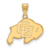Sterling Silver Gold-plated LogoArt University of Colorado Buffalo Medium Pendant