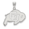 Sterling Silver Rhodium-plated LogoArt University of Colorado Buffalo Large Pendant