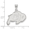 Sterling Silver Rhodium-plated LogoArt University of Colorado Buffalo Large Pendant