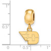 Sterling Silver Gold-plated LogoArt University of Dayton Extra Small Dangle Bead Charm