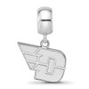 Sterling Silver Rhodium-plated LogoArt University of Dayton Small Dangle Bead Charm