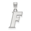 Sterling Silver Rhodium-plated LogoArt University of Florida Letter F Small Pendant